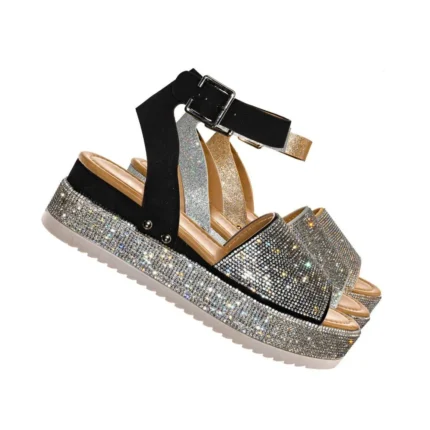Luxury-96 - Forever Women Ankle Strap Crystal Platform Sandal